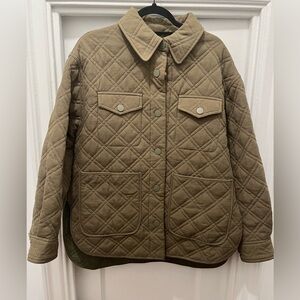 Shona Joy Green Quilted Oversized Jacket